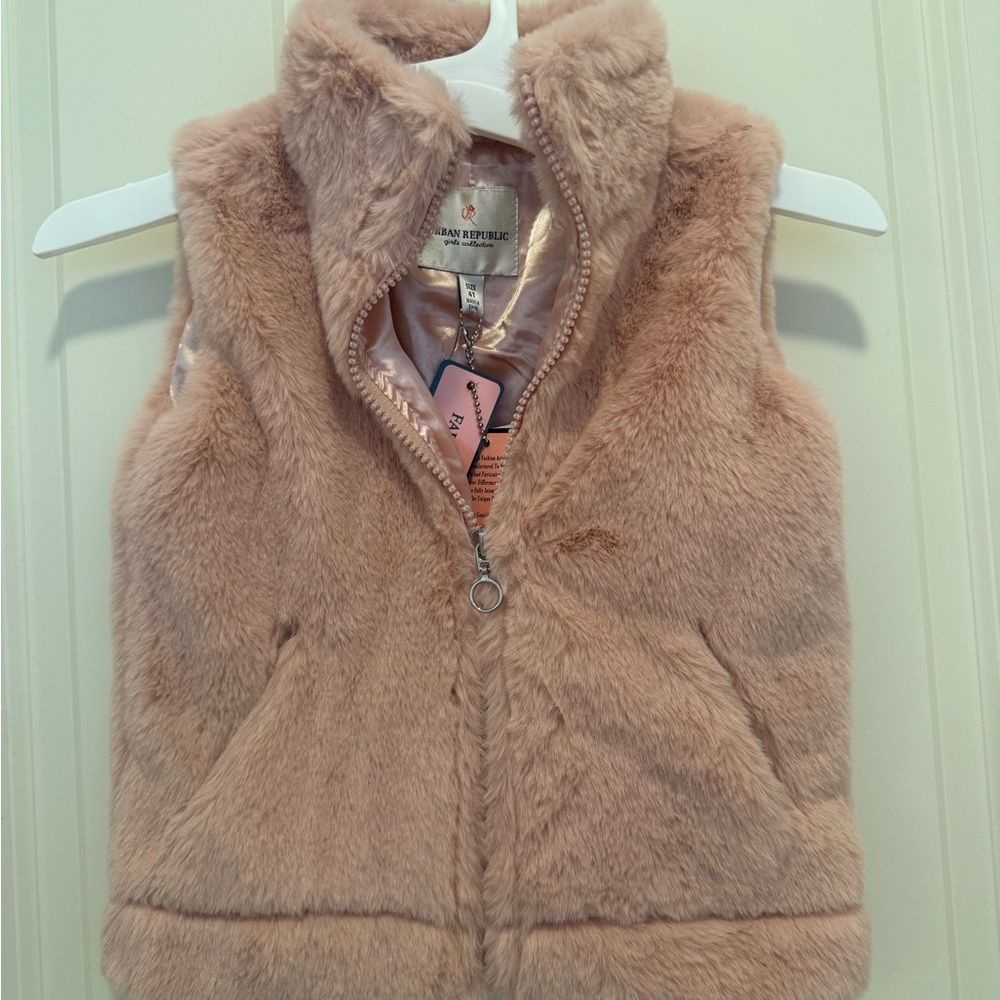 Pink Faux Fur Vest size 4T Girls
